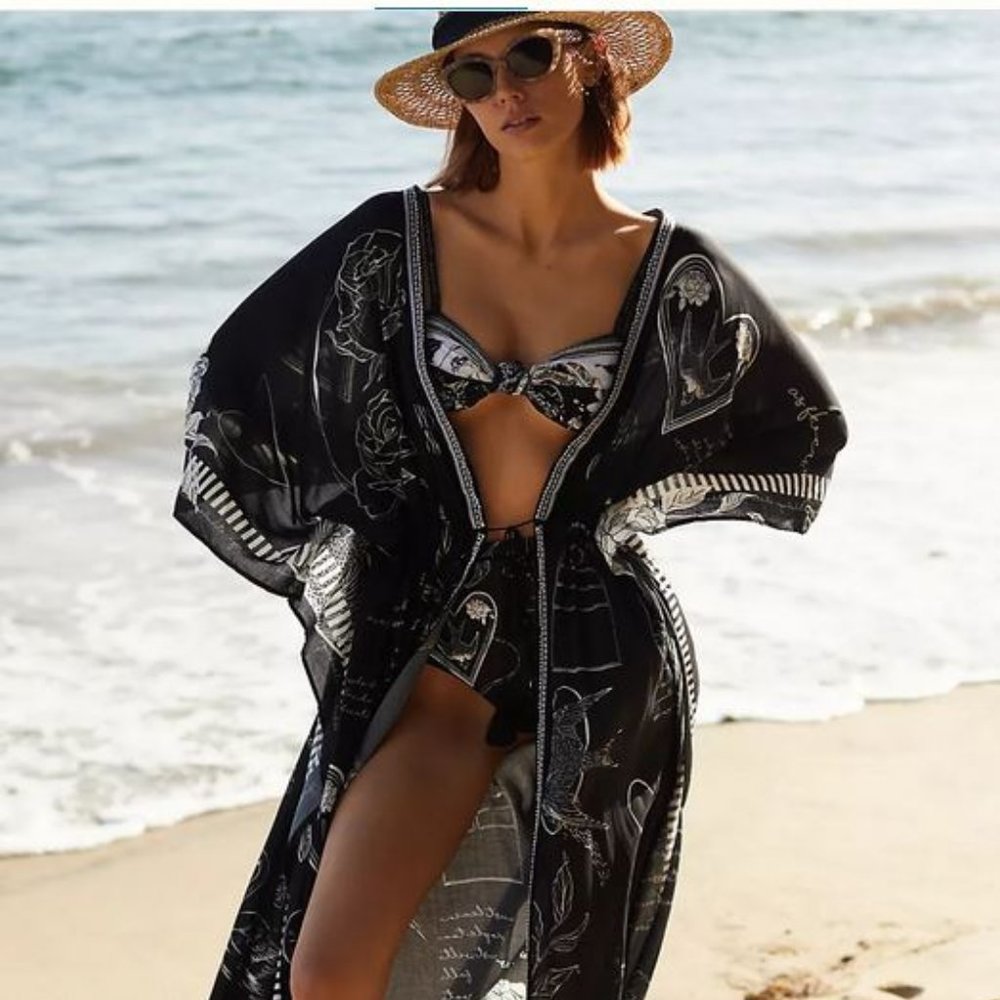 Agua Bendito via Anthro Robe Kimono Free Size NWOT